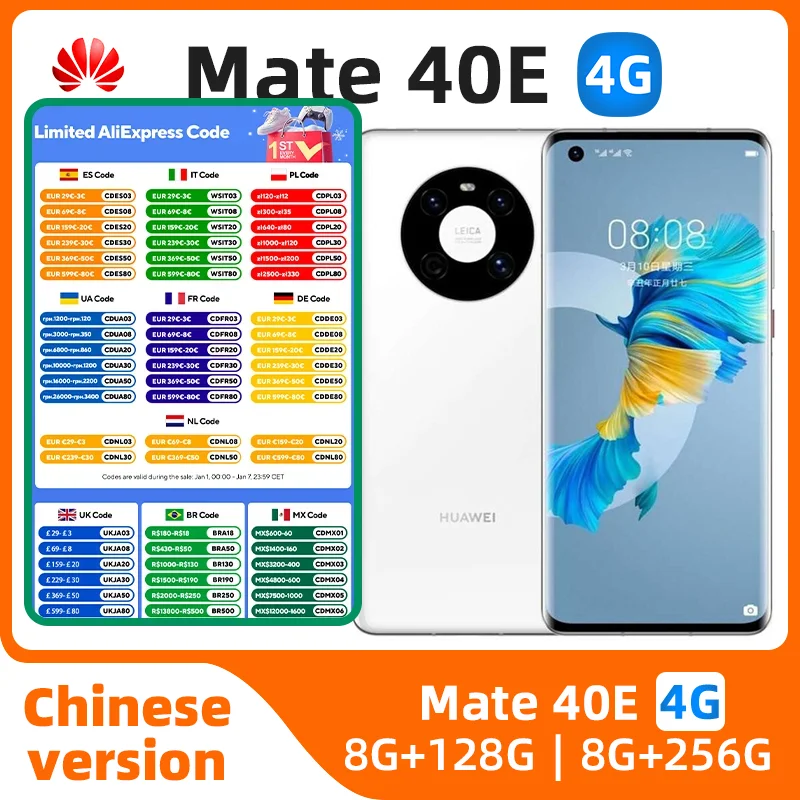 Huawei Mate 40E 4g SmartPhone Kirin 990E 4g 6.5