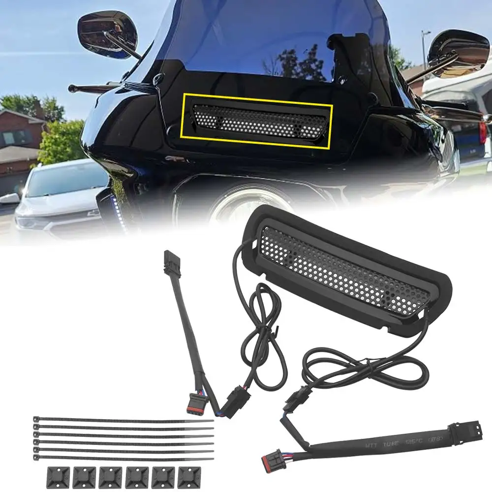 

Motorcycle Easy Install Front Fairing Led Vent Light Fit For Harley Softail Low Rider St Fxlrst El Diablo Fxrst 2022-2026 Black