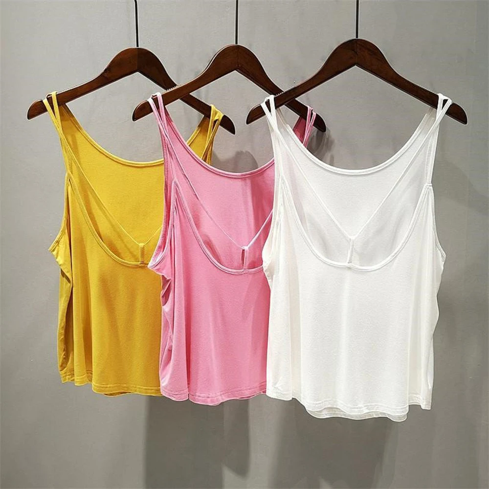 Solid Color Simple Strapless U-Neck Summer Versatile Casual Backless Hollow out Sleeveless Top Sexy Trendy Tank Top