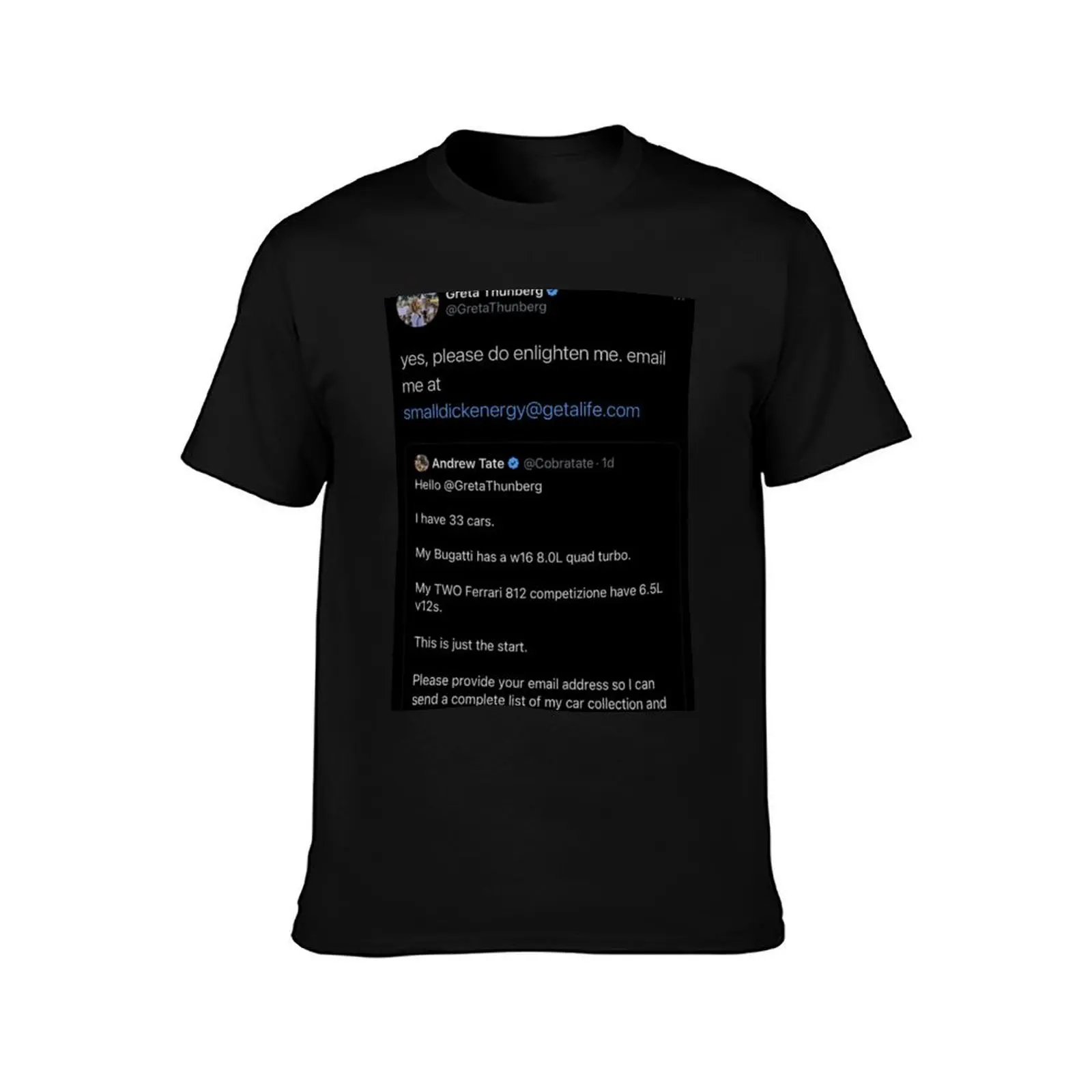Andrew Tate Gets Roasted By Greta Thunberg T-Shirt Summer Casual Cotton Tee Oversized Streetwear Tops Vintage Graphic Print