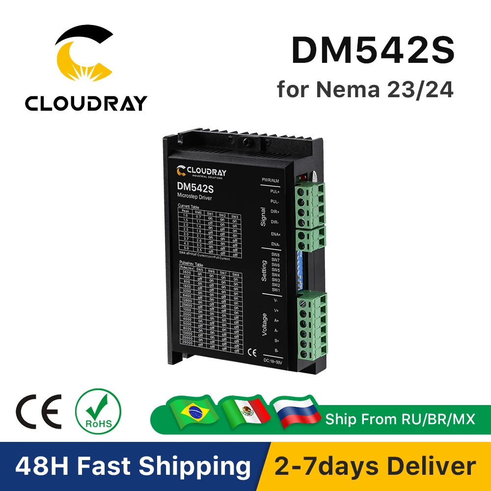 Cloudray DM542S Nema 23 sterownik krokowy z otwartą pętlą 1.0-5.0A 18-50VDC dla Nema17 Nema23 silnik krokowy maszyna do cięcia laserowego
