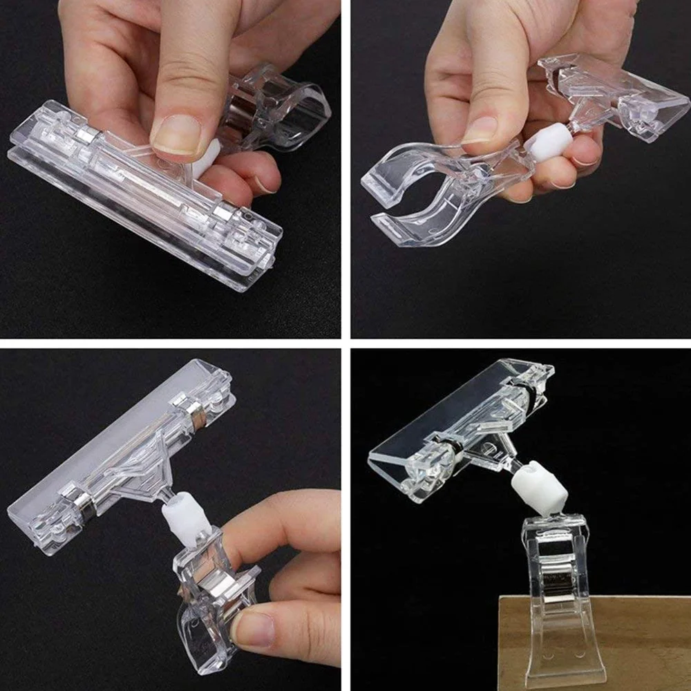 Imagem -03 - Rotativo Plástico Clip-on Holder Display Stand Preço Sign Holdersclear Merchandise Sign Clip 25 Pack