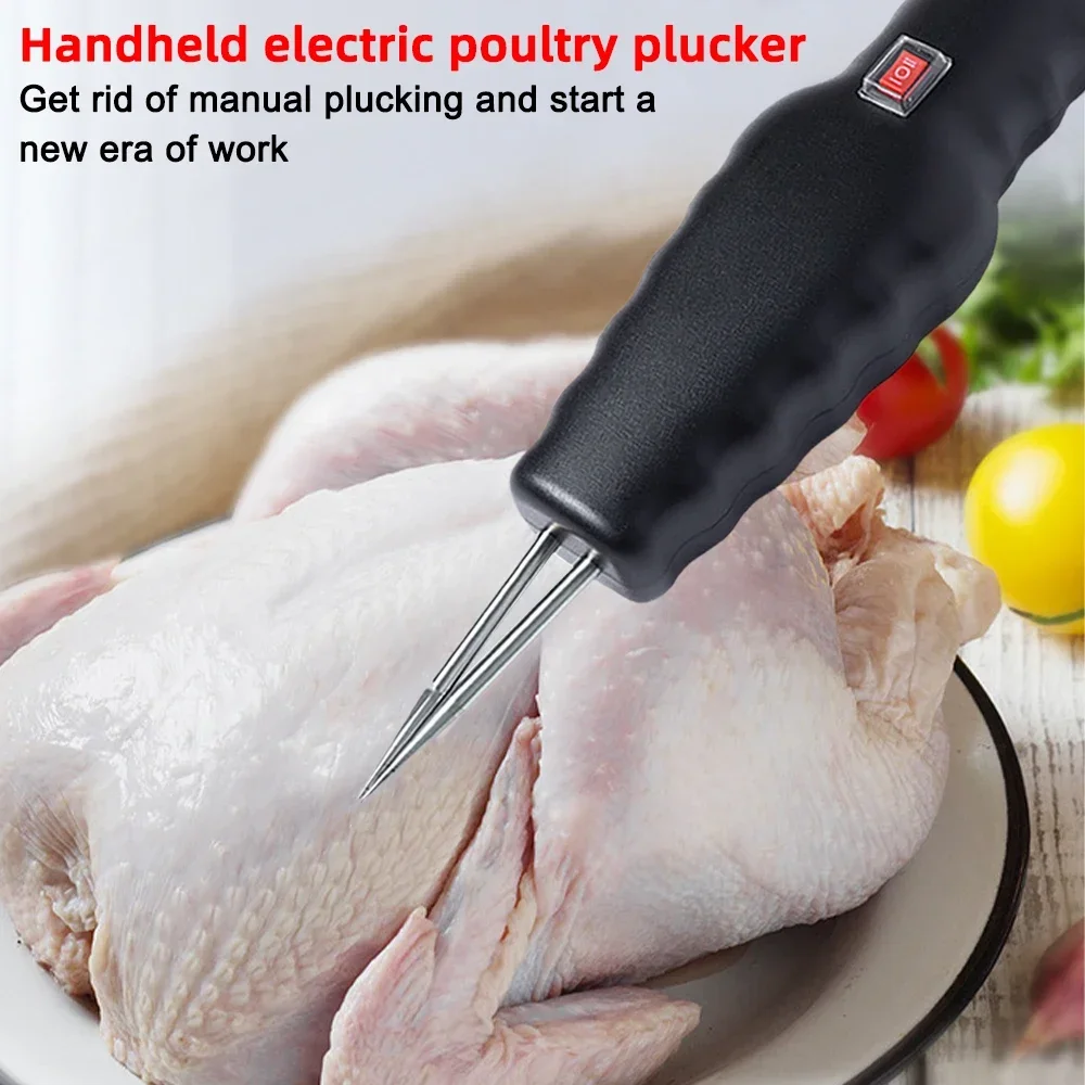 Plumador de pollo eléctrico portátil, máquina eliminadora de plumas de aves de corral rápida de mano para pato, ganso, pájaro, cocina, granja, desplumador de pelo