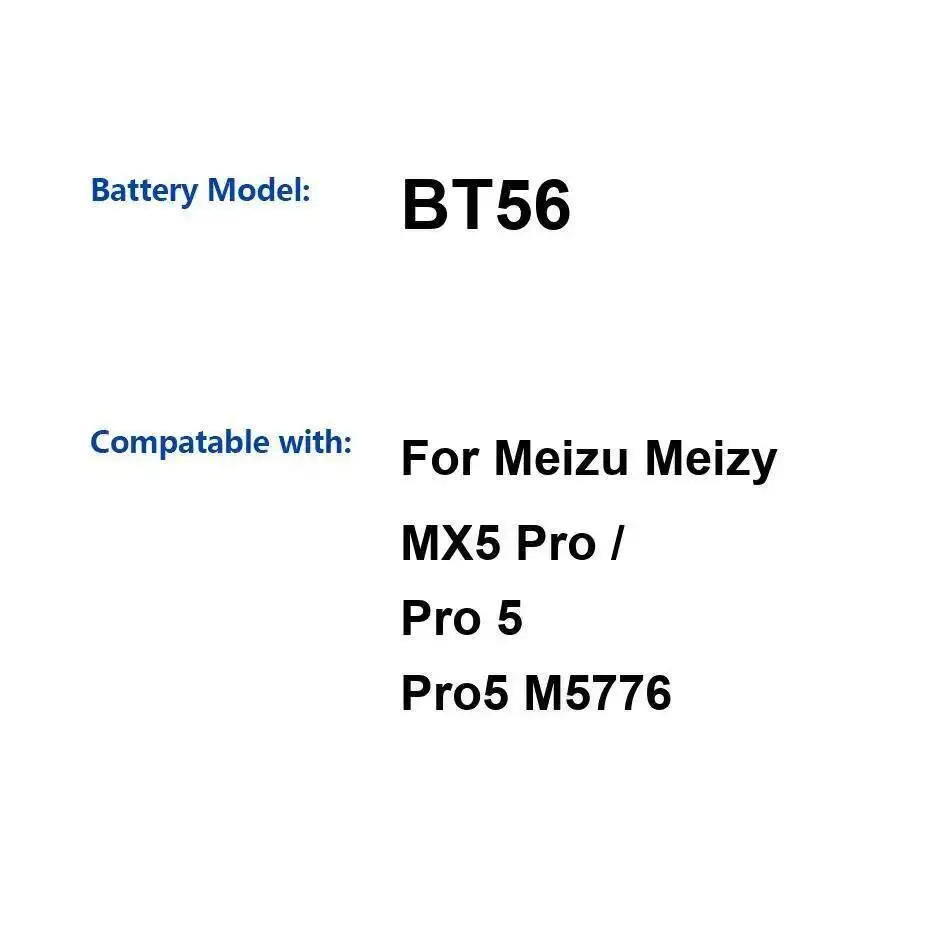 

Стабильный аккумулятор для мобильного телефона Meizu Meizy MX5 Pro 5 M5776 3050 мАч BT56, легкий вес