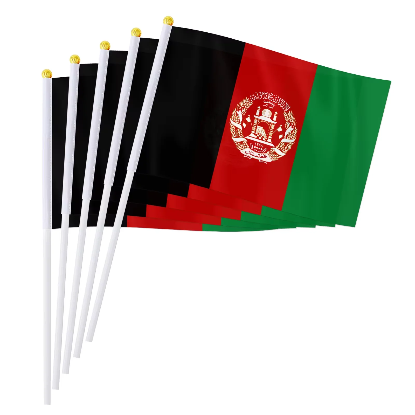 14*21cm Afghanistan Hand Flag, Afghan National Flag World Countries Decor Gifts Small Hand Held Waving Flag