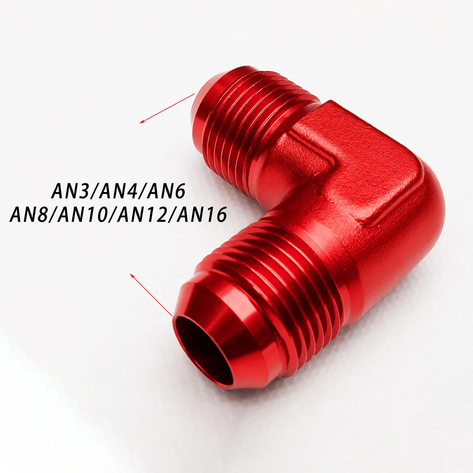 AN3-AN16 Aluminum 90° Elbow Fitting Adapter Blue Red BlackCar modification oil cooler oil pipe screw joint oil pipe adapter