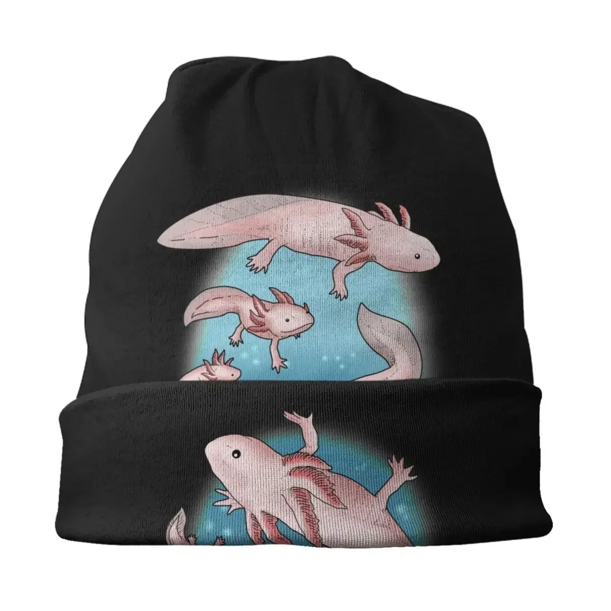 Gorro Kawaii Axolotl para niños, gorro de invierno Unisex, gorros tejidos para mujer, gorros de Hip Hop para exteriores, gorros de animales para salamandra, gorros