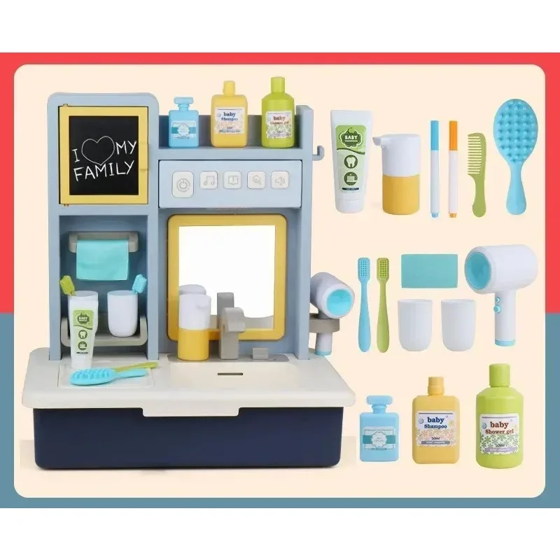 16 pièces/ensemble de Simulation électrique multifonctionnelle, Table de rinçage de lavage Recyclable, aire de jeux pour enfants, jouet coiffeuse, cadeaux