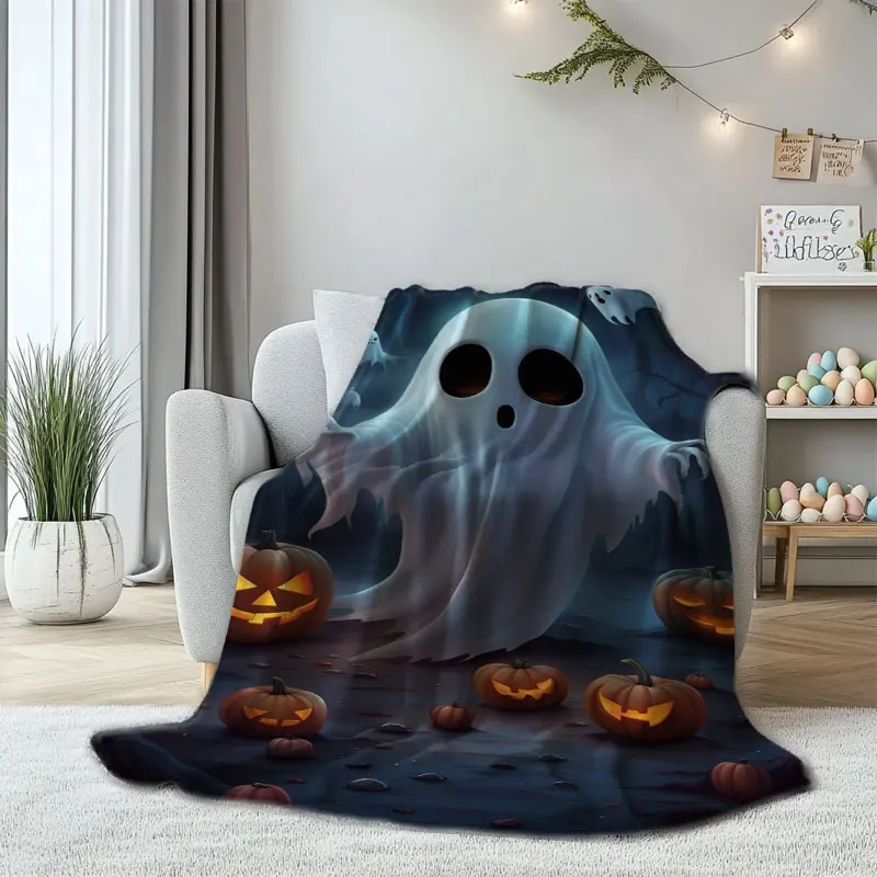 هالوين شبح القلعة المطبوعة الرقمية البوليستر غرفة نوم المخملية الفانيلا غطاء بطانية الصوف لينة غطاء أريكة البطانيات للأسرة