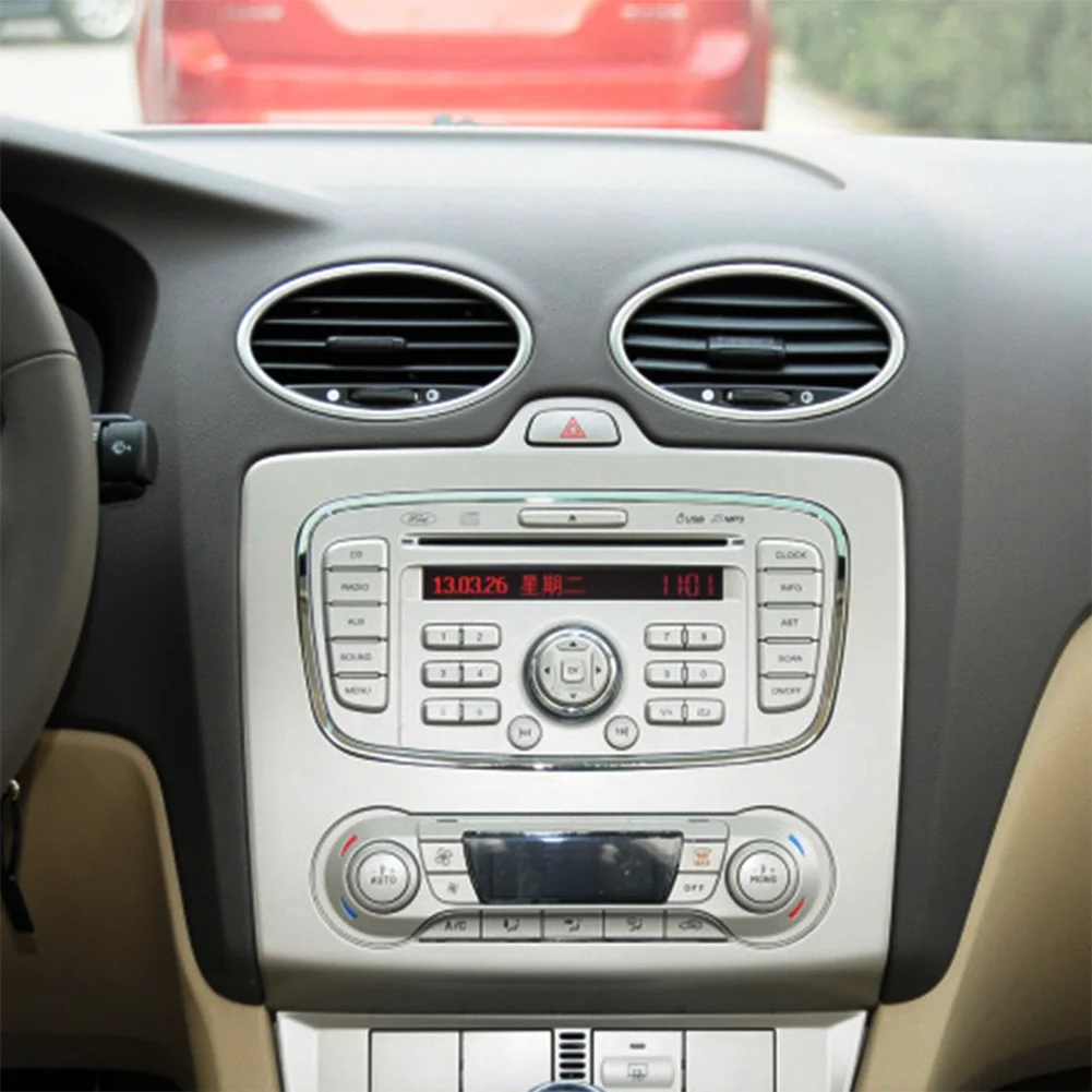 1PC/4Pcs Air Outlet Decor Ring Trim Sticker For Ford Focus MK2 2005-2013 Car Air Conditioning Vent Interior Accessory