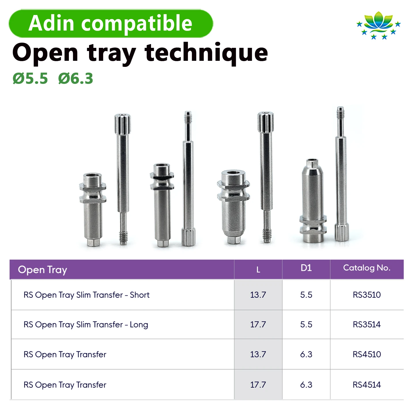Compatible Adin Pick-up Open Tray Transfer Impression Coping Titanium Transfer Coping Lab Prosthetic Accessories Factory Price