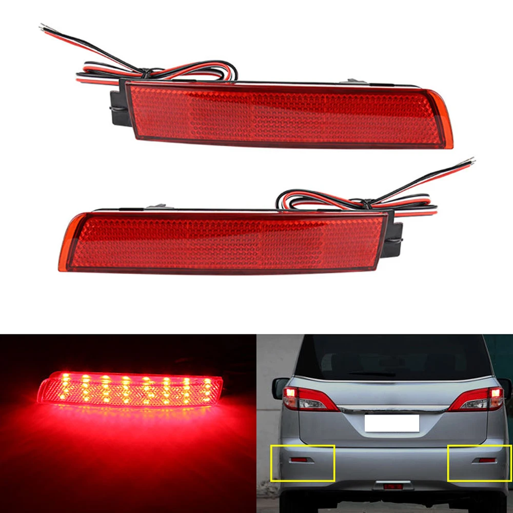 2 قطعة المصد الخلفي عاكس LED أضواء لإنفينيتي FX35 / FX37 / FX50 جوك مورانو كويست سنترا 2009-2014 265605C000 265655C000