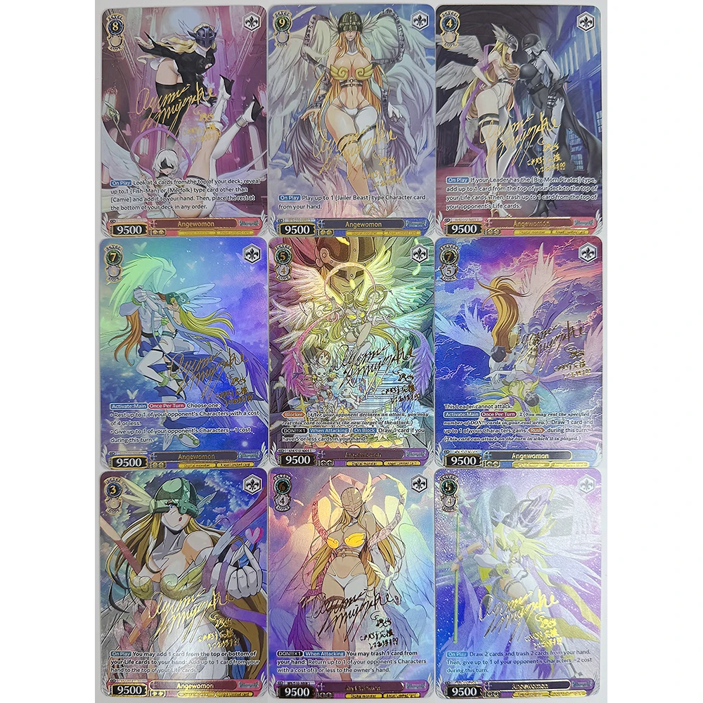 9PC/Set Anime Goddess Story DIY ACG Angewomon Premium Flash Card Boy Games Toys Birthday Gifts Collectible Cards Board Game