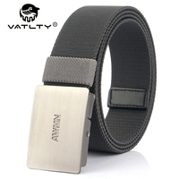 VATLTY Silver Elastic Belt Men Quick Release Alloy Buckle 105cm-125cm Stretch Belt Male Outdoor Hiking Fishing Girdles Female