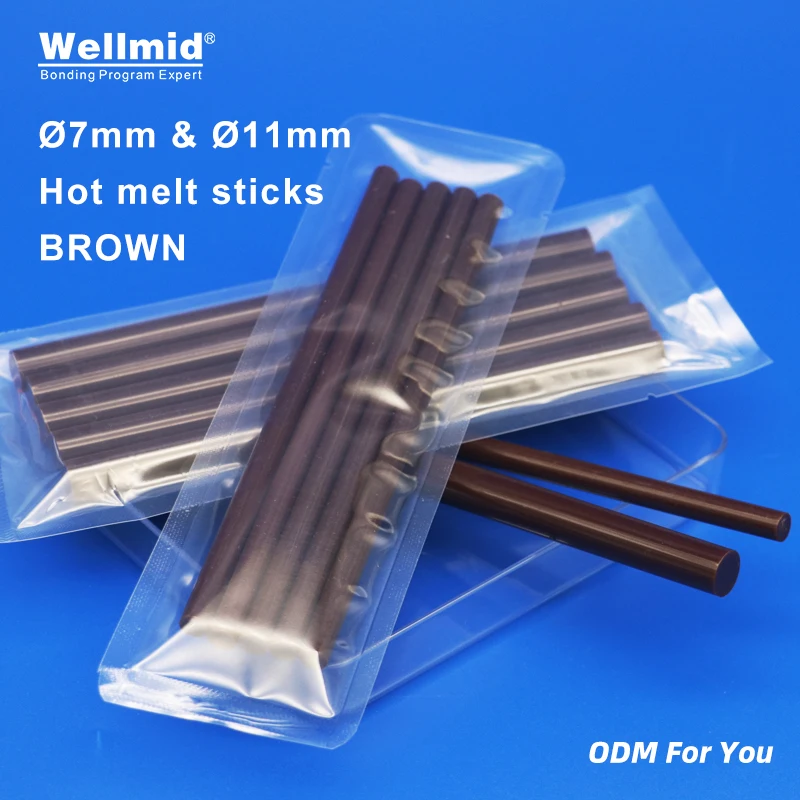 Brown Hot Melt Glue Sticks 7mm 11mm×150mm EVA Material To DIY Tools Artwork Toys Bond Metal Wood For Heat Gun bonding Adhesive