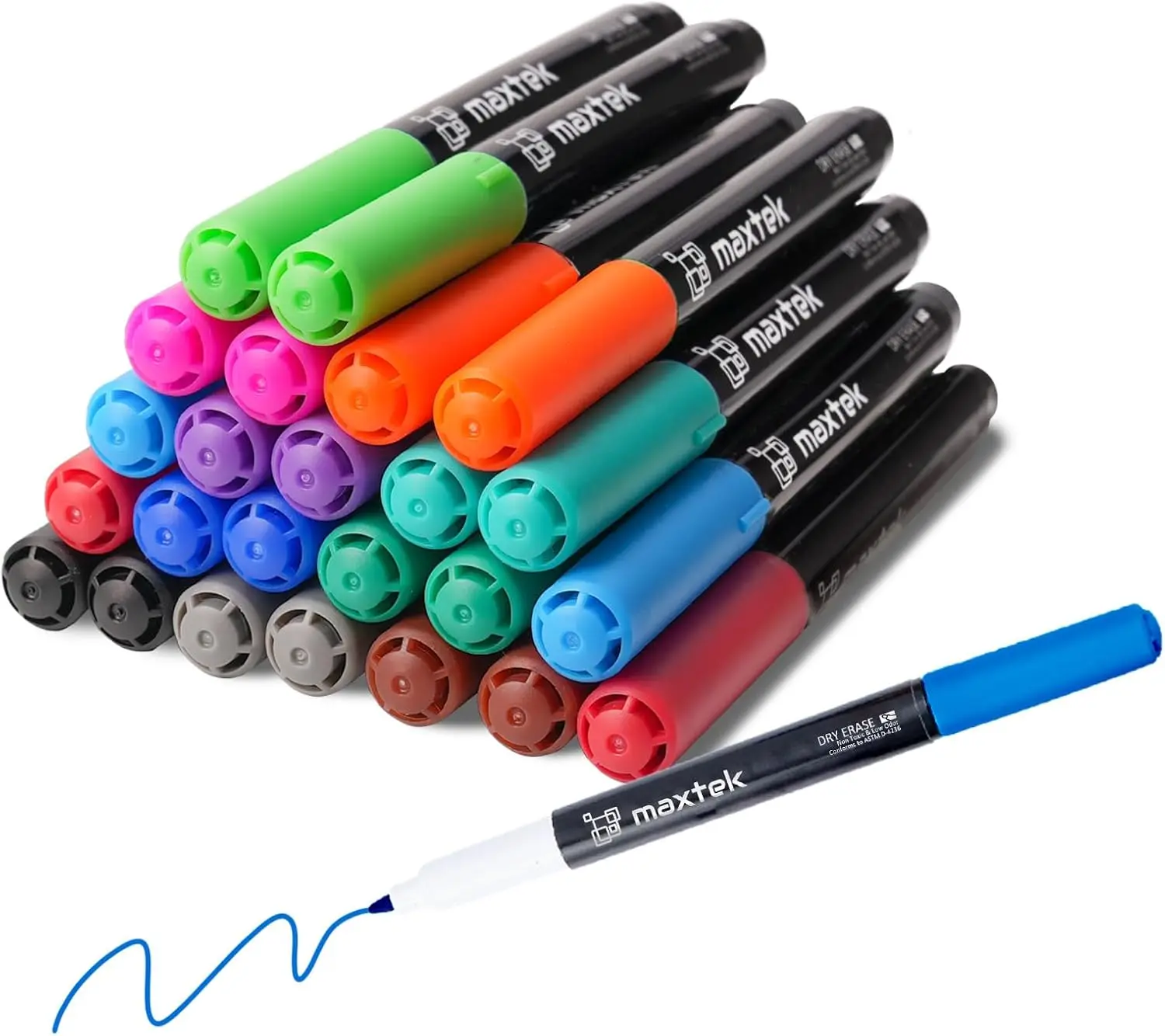 

Ultra Fine Tip Dry Erase Markers 24 Count, 12 Colors, Low Odor 0.7mm for Whiteboard Calendar