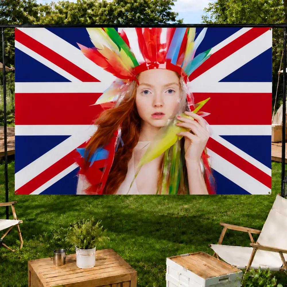 Model Lily Cole British Fashion Flags Fan support, home, dormitory, wall decoration, outdoor camping, party banners, gifts
