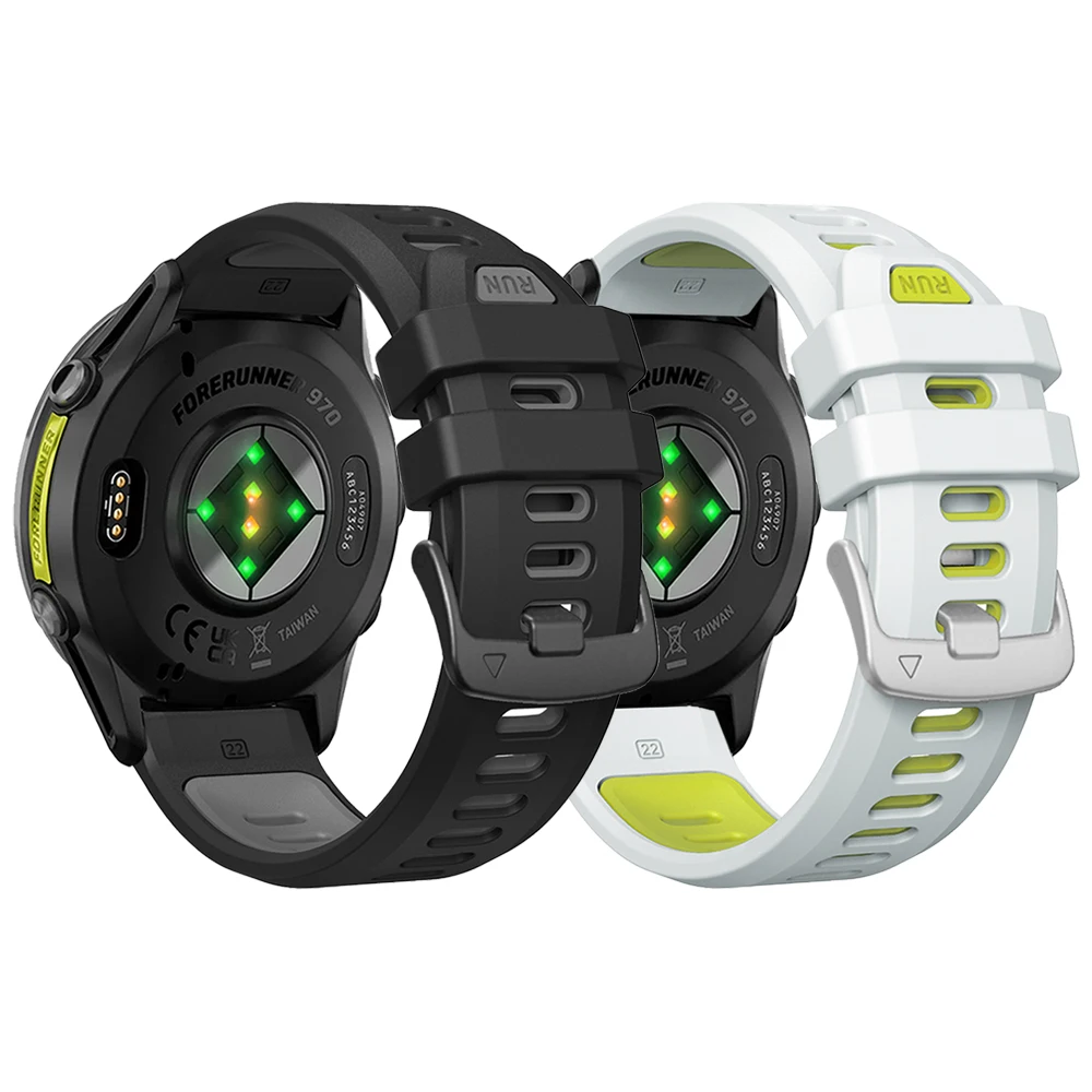 

Официальный силиконовый ремешок 1:1 для Garmin Forerunner 970 965 955 Solar 945 745 935, спортивный двухцветный ремешок для часов, браслет