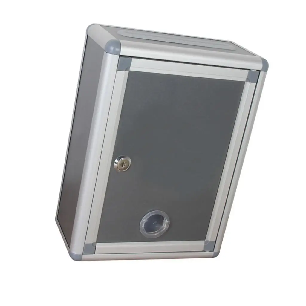 Stainless Steel Locking Mailbox Mail Newspaper Letterbox Suggestion Boxes