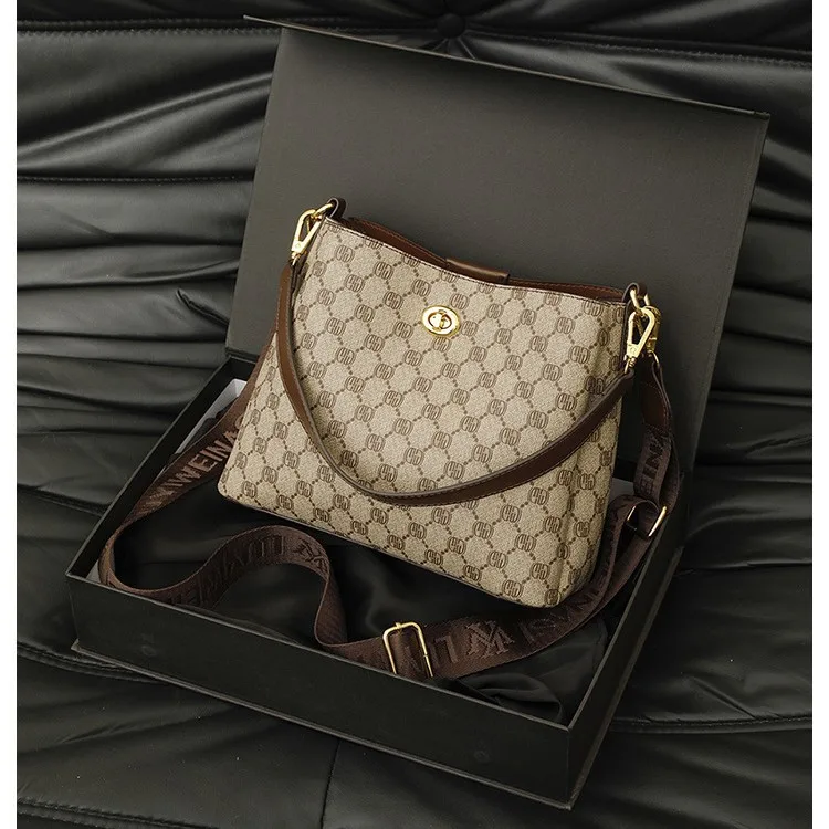 

2025 New Vintage Bucket Bag for Women Retro Shoulder Bag with Top Handle, Minimalist Crossbody Purse for Daily Use