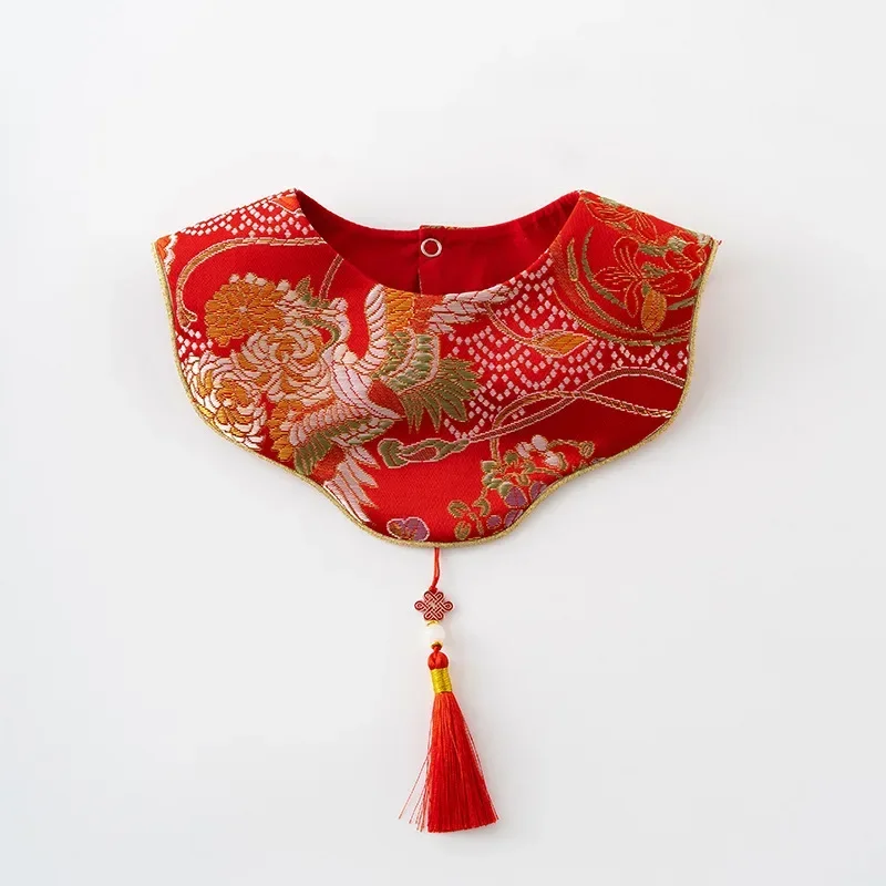 2024 NOWOŚĆ Noworodek Chiński Tradycyjny Kombinezon Dla Niemowląt Kwiatowy Hanfu Czerwony Kombinezon Urodzinowy Romper Chiński Nowy Rok Stroje