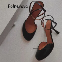 Square Toe Sandals Metal Buckle Thin High Heels Women's Shoes Sweet Girls Elegant Solid Ankle Strap Shallow All-Match Retro Shoe