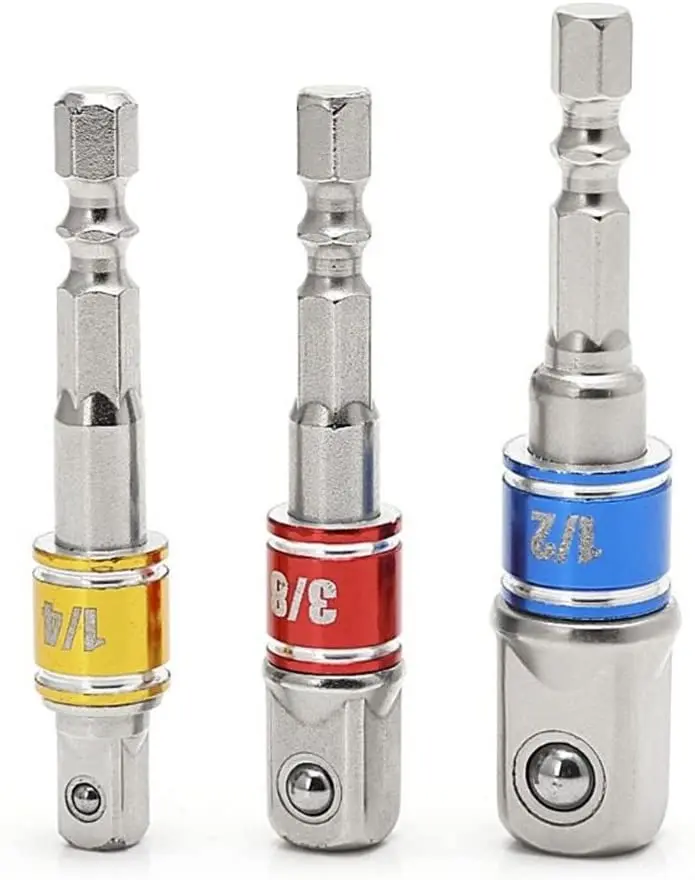 3 pçs soquete de impacto porca quadrada driver bit 3 pçs 1/4 hex shank chave de fenda bit titular 1 pçs 1/4 hex 105 graus ângulo direito conjunto broca