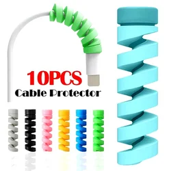 10PCS Silicone Spiral Winder Data Cable Cable Protector USB Charger Wire Savers Cover For Phone Mouse Earphone Cord Protection