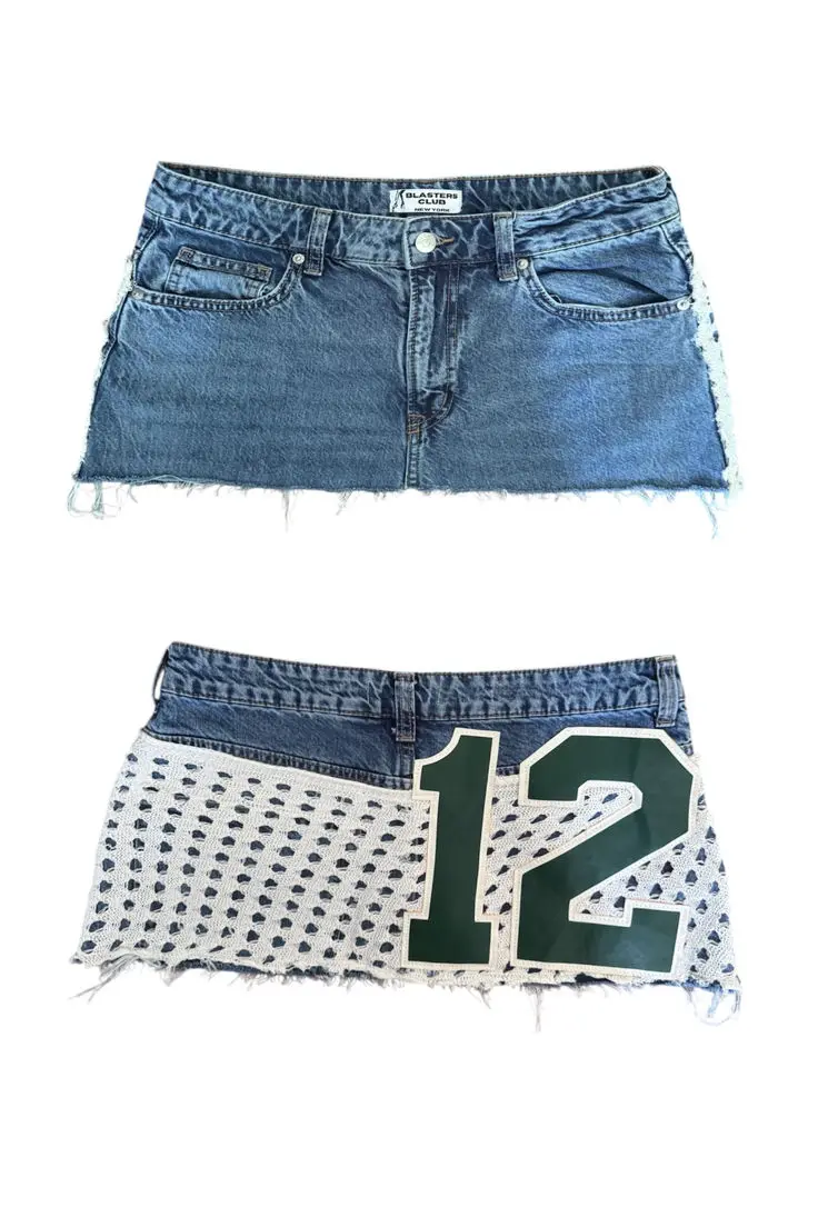 

Fresh Mesh Splice Design Fashion Girls Patch Letter Blue Mini Skirts Summer Necessary Popular Sexy Y2k Skirts 2025 New Skirts
