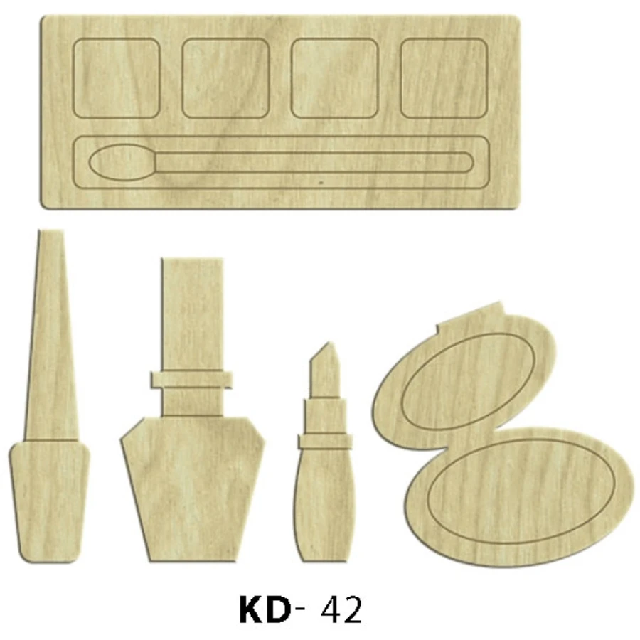 KD42 Makeup 5li Set Wooden Package Ornament, Hobby Wood Ornament