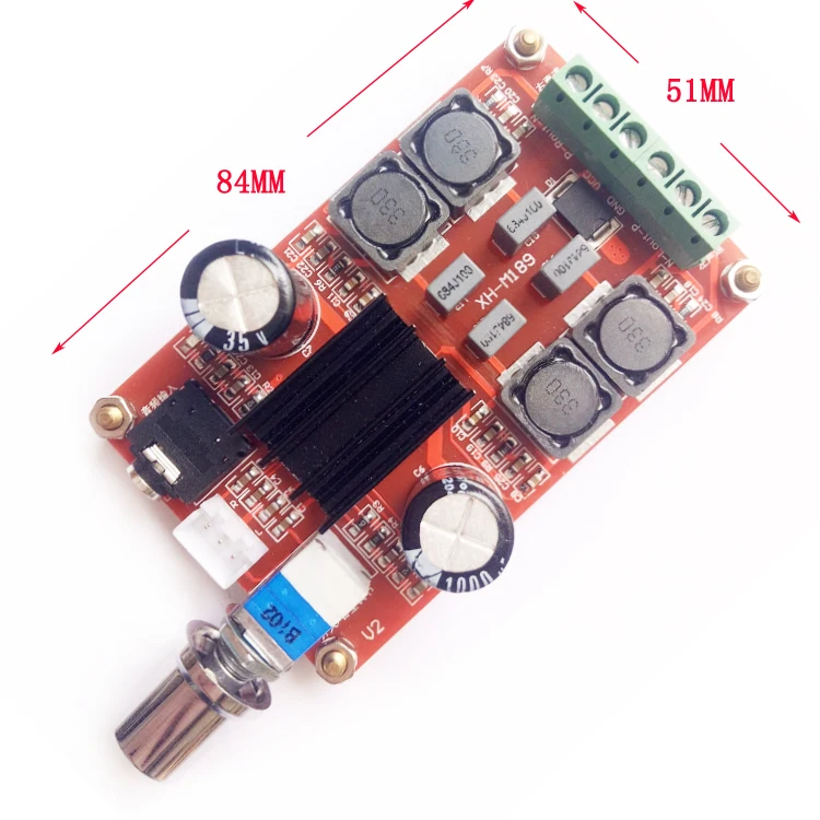 2*50W XH-M189 High End Digital Power Amplifier Board TPA3116D2 DC24V Dual Channel Stereo Power Amplifier Board