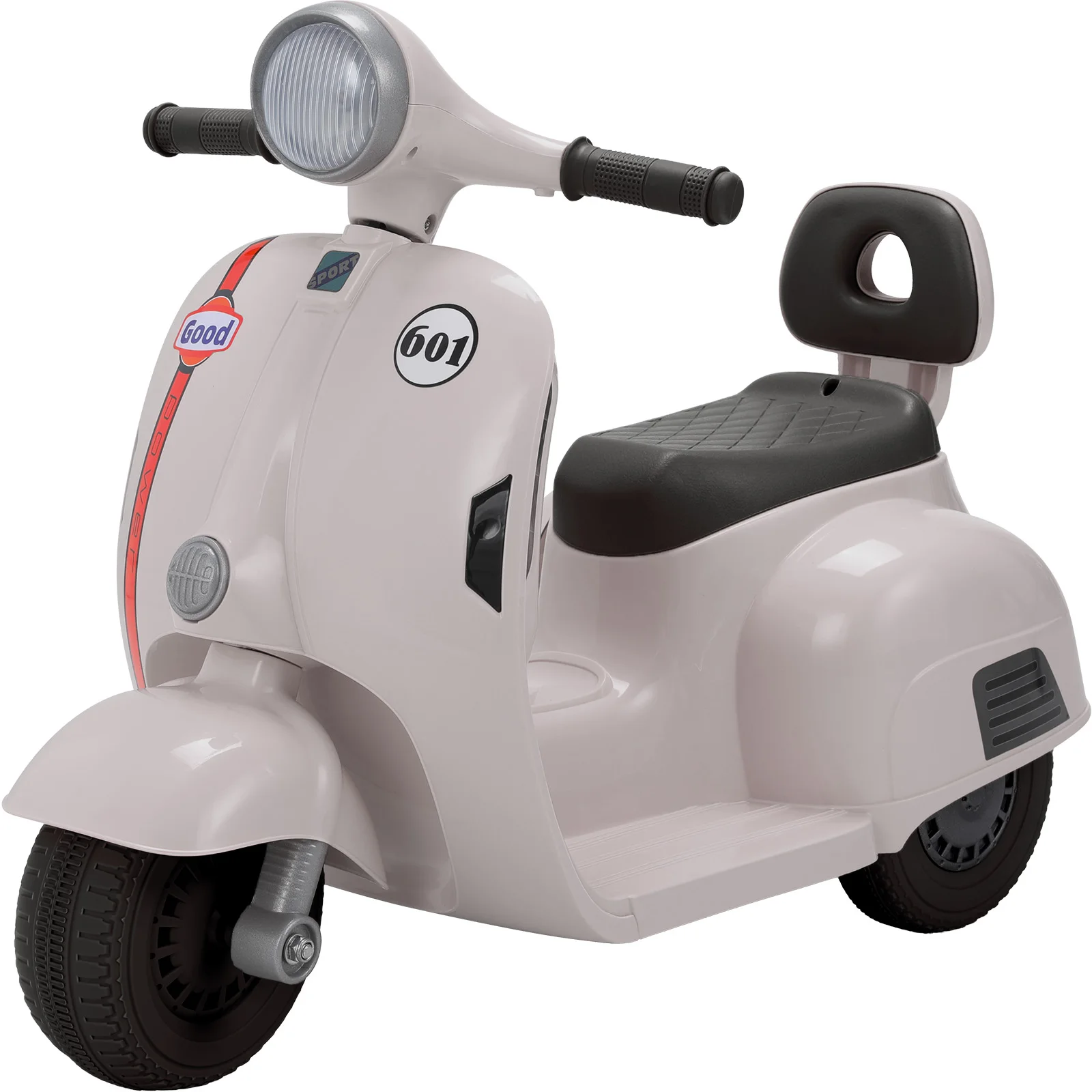 Elektrische kindermotorfiets, opritwagen voor peuters, 6V werkt op batterijen met licht en muziekeffecten, realistische motor