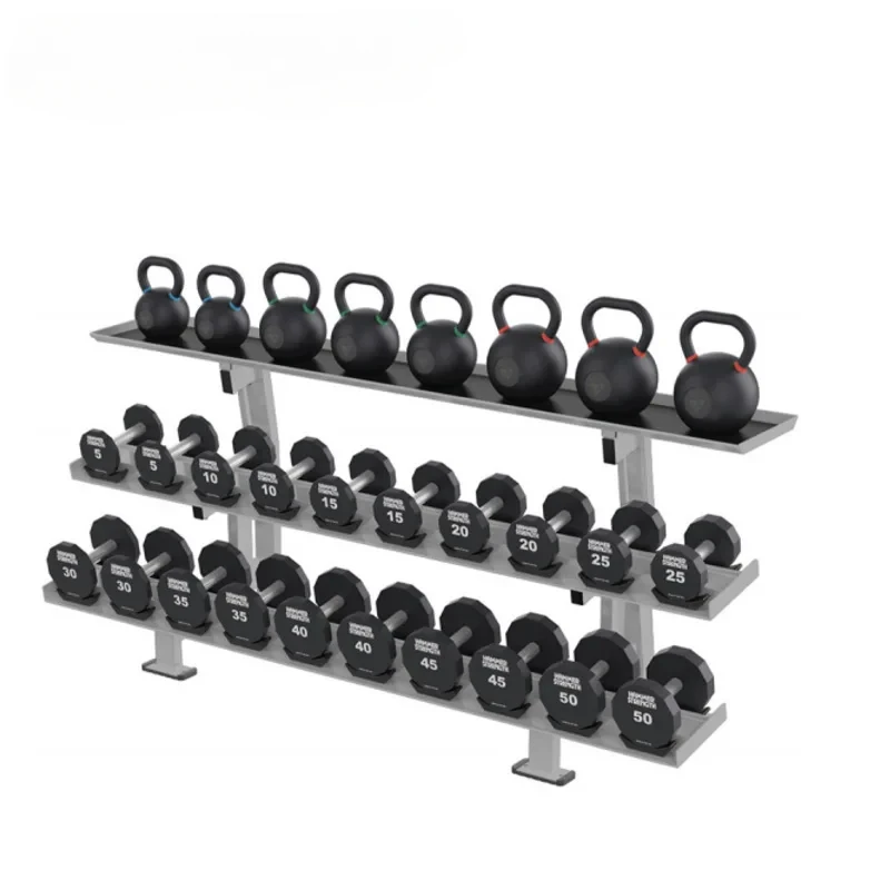 GYM Triple Fixed Dumbbell Racks Fitness Equipment Multi-Purpose Stand Home Dumbbell Rack Set