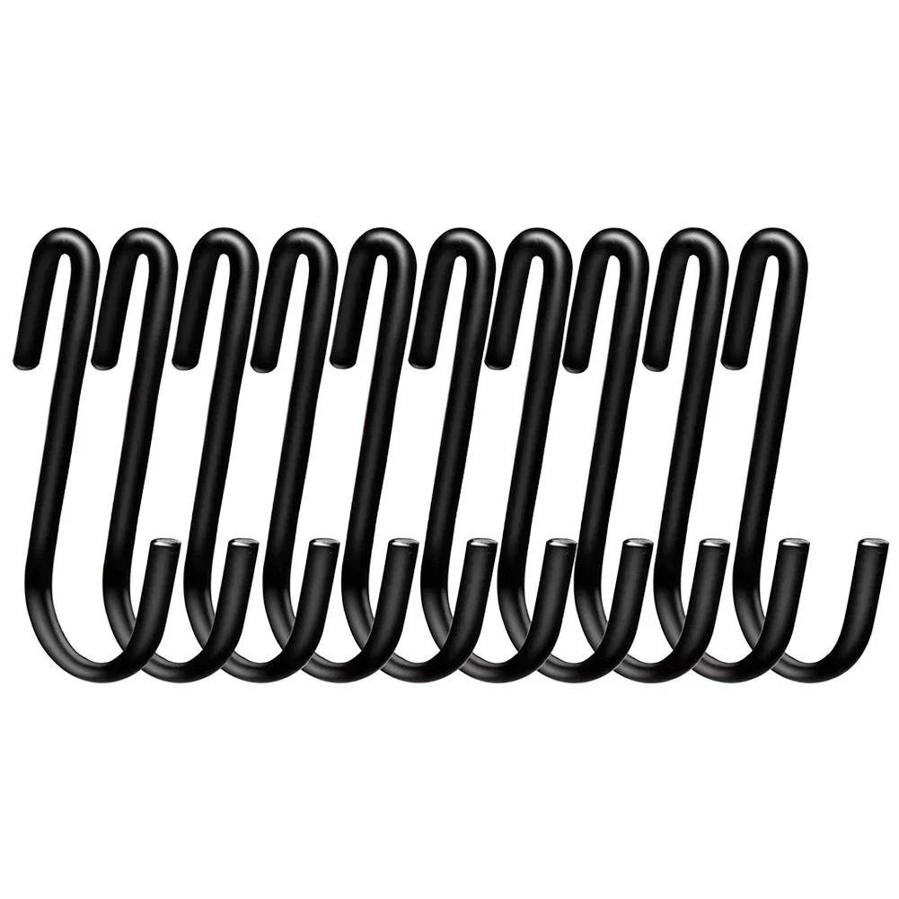 10PCS Multifunctional S-Hooks Stainless Steel Kitchen Bathroom Hanging Rack for Plants Bags Towels Storage Space Saver