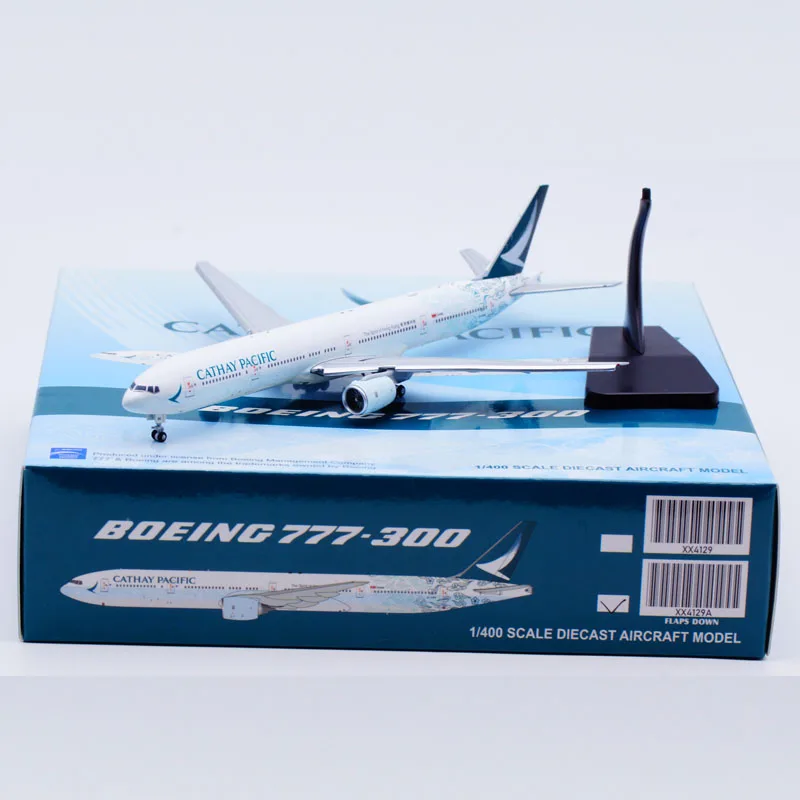 XX4129A Alloy Collectible Plane Gift JC Wings 1:400 Cathay Pacific Boeing B777-300 Diecast Aircraft Jet Model B-HNK Flaps Down