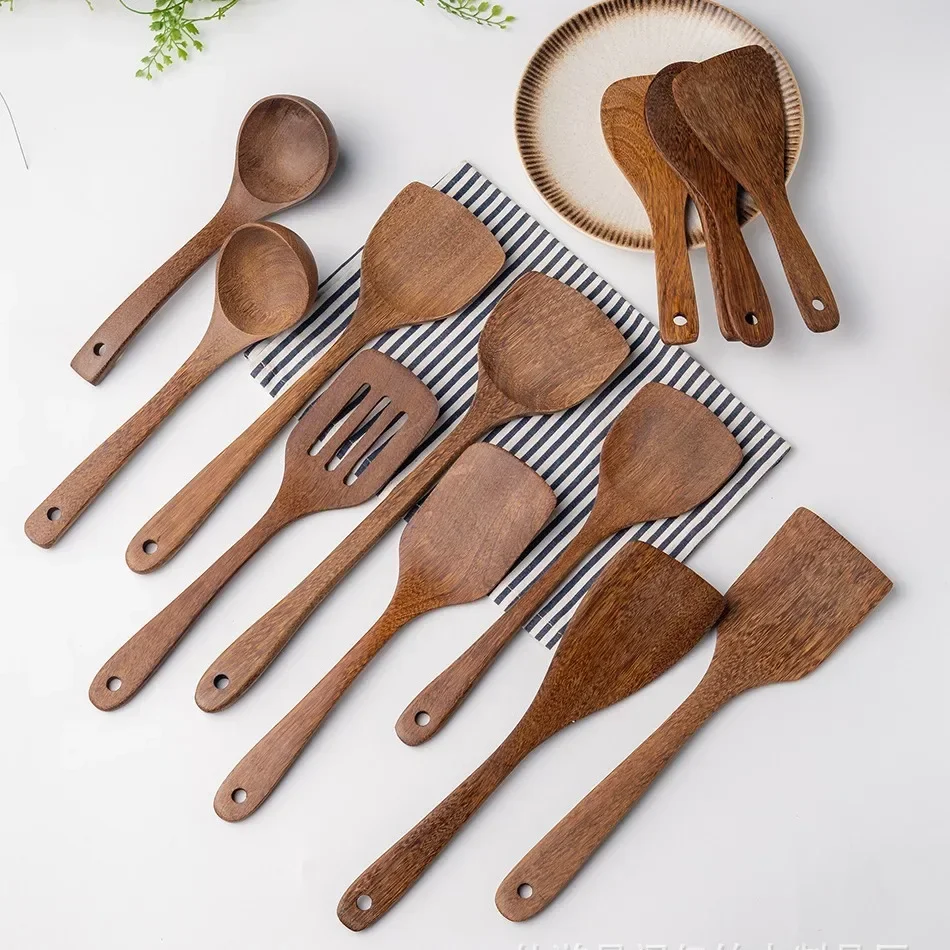 Natural Chicken Wing Wooden Spatula Kit, Kitchen Utensils Non-stick Pan Wooden Spatula Wooden Spoon Manufacturers Wholesale