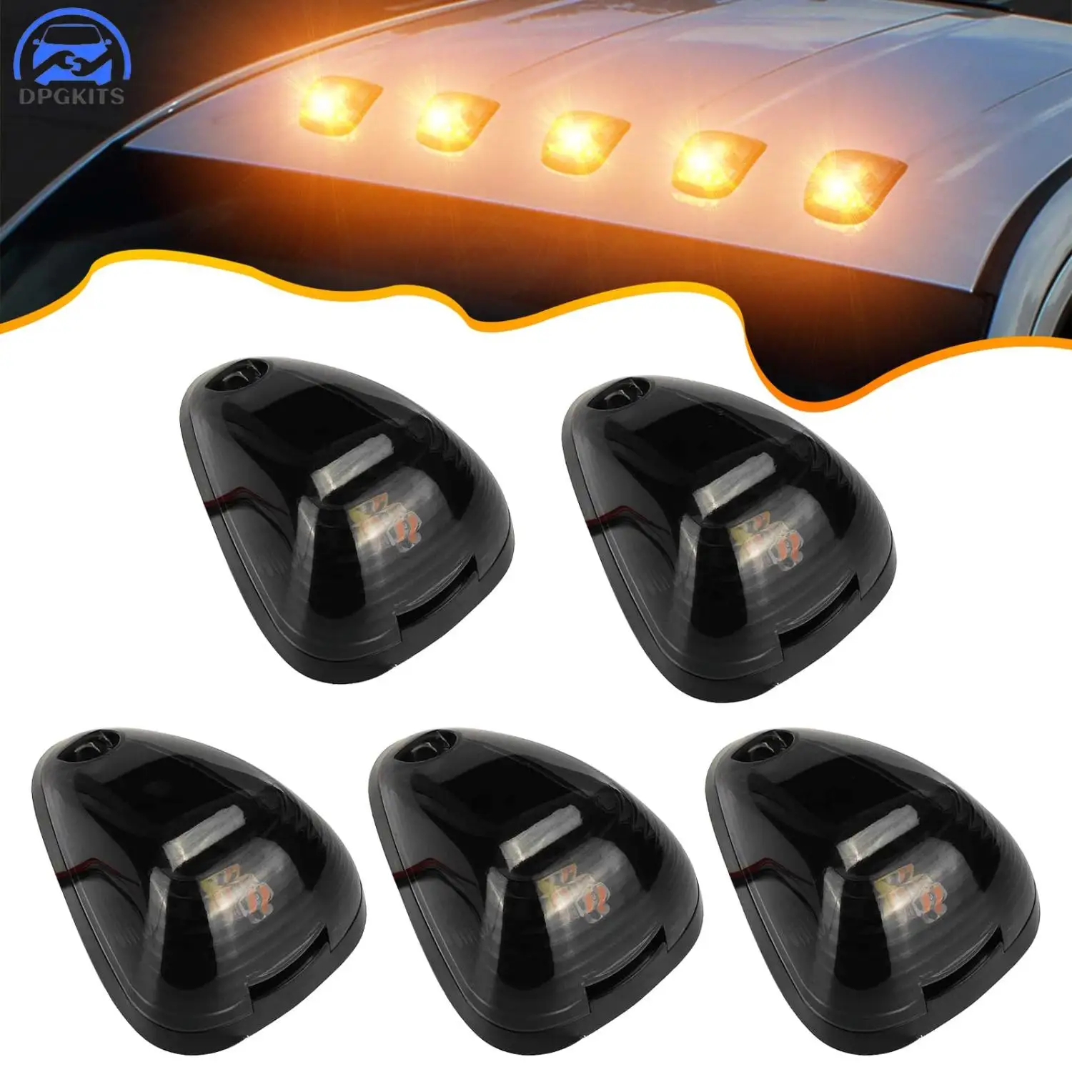

DPGKITS 5 шт. T10 Smoke 10SMD светодиодные фонари на крыше кабины, маркер янтарного цвета для Ford F-250 F-350 F450 F-550 F-650 F-750 E-150 E-250 Super Duty
