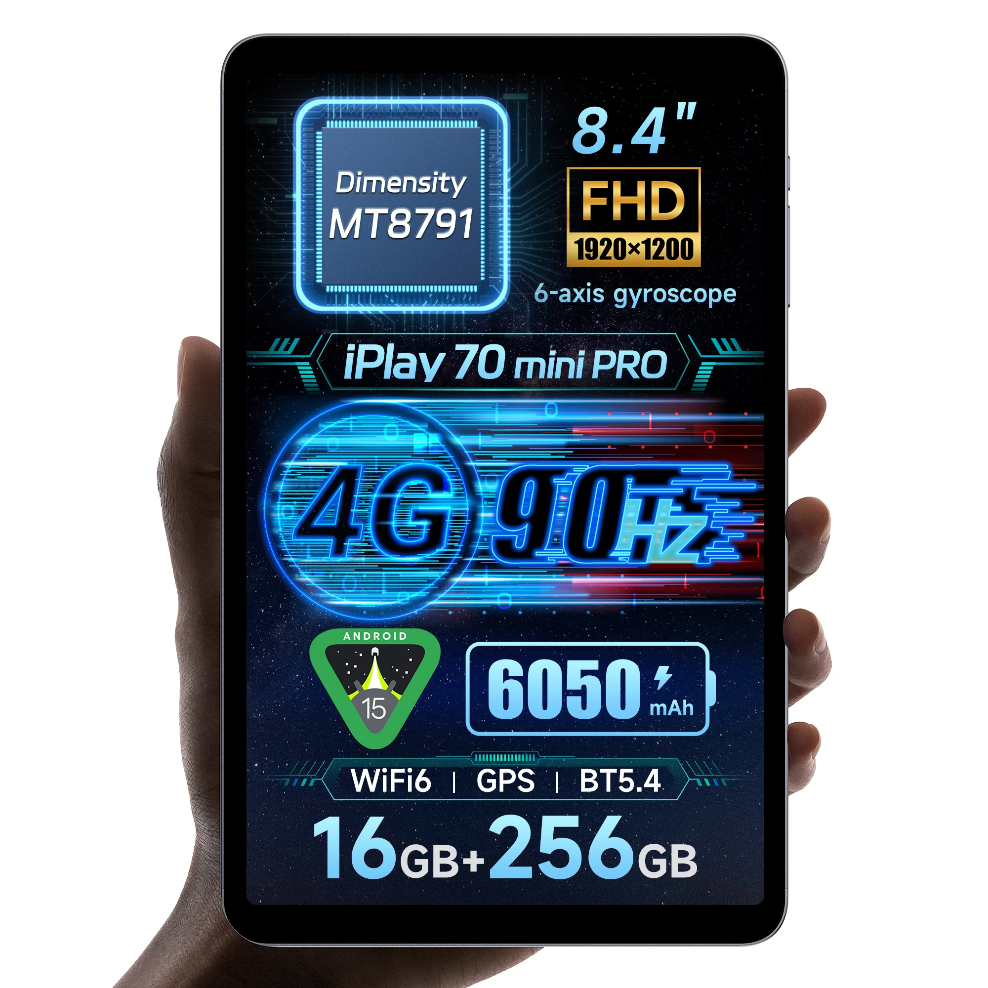 ALLDOCUBE iPlay70 mini Pro Tablet MT8791 8,4-дюймовый дисплей 16 ГБ (8 ГБ + 8 ГБ Virtual) RAM 256 ГБ ПЗУ Android15 6050 мАч LTE Tablet