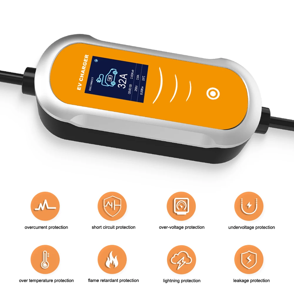 JDMEX caricatore portatile EV Wallbox Type2 cavo 32A 7KW con spina CEE EVSE IEC 62196-2 adattatore per scatola di ricarica per veicolo elettrico