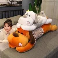 New 130cm Giant Soft Tongue Dog Plush Toy Stuffed Animal Waist Pillow Cushion Soft Real Life Long Dog Doll Birthday Gift