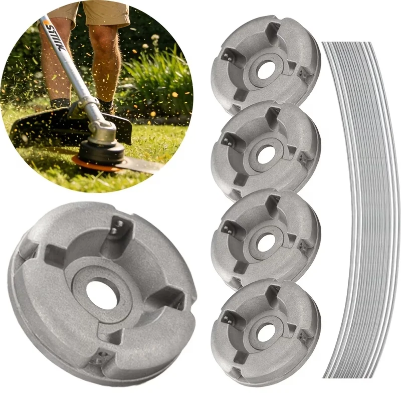 Aluminum Trimmer Head 5/8 Inch/15Mm through Hole Fit String Trimmer Replacement Head Wire Rope Weed Head Accessories