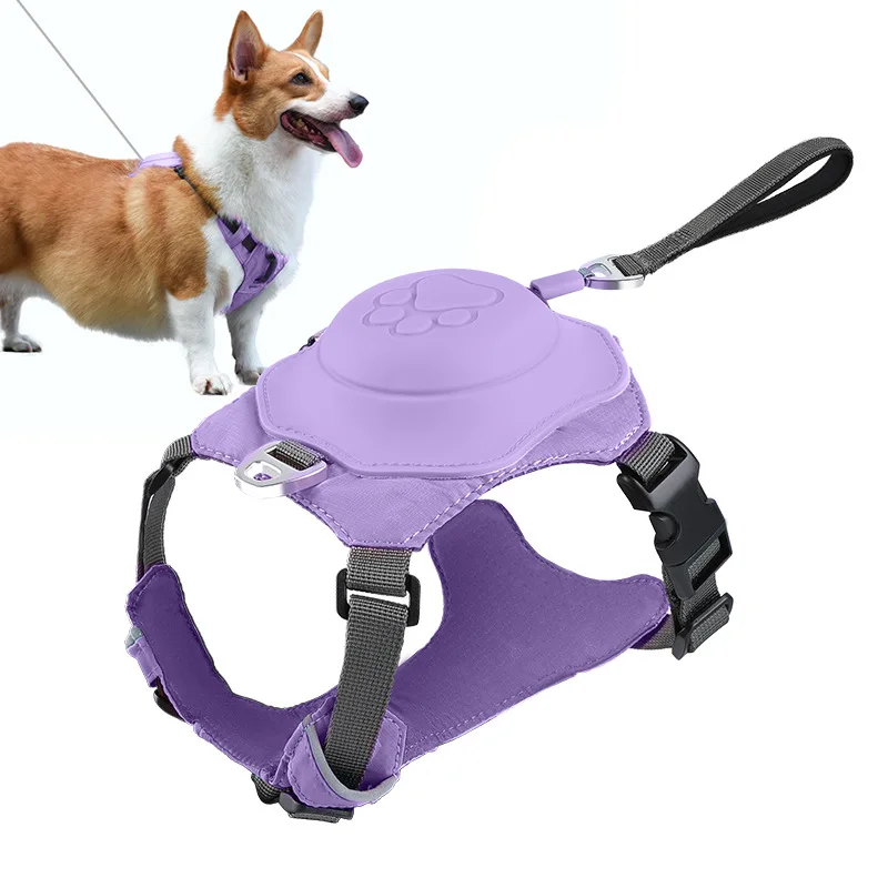 Dog Harness for Small Dogs, No Pull Harness with Built-in Retractable Leash, Adjustable Padded Dog Vest, Auto-Lock Dog Harness