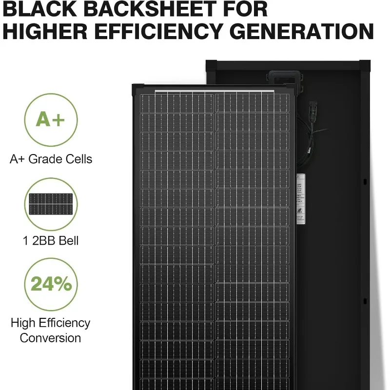 home.100 Watt Solar Panel, 12V Monocrystalline PV Module 25% High-Efficiency for Home RV Rooftop Boat Caravan Cabin Farm Off-Gri