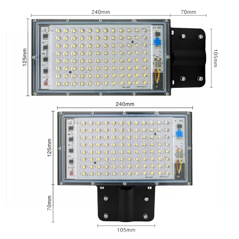 2x 100w conduziu a luz de rua ac 220v-240v holofote ao ar livre ip65 luz de parede jardim estrada rua branco frio-A78G
