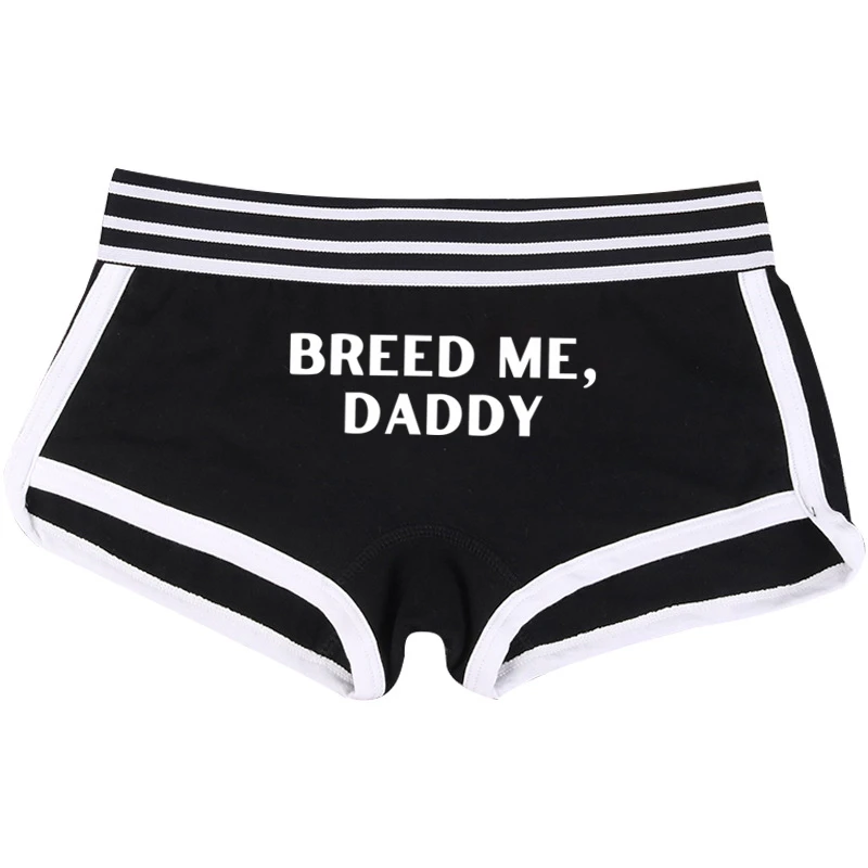 BREED ME DADDY New Fashion Girls Cotton Boyshorts Female Underwear Girls Gift Ladies Boxer Panties Breathable Women\'s Intimates