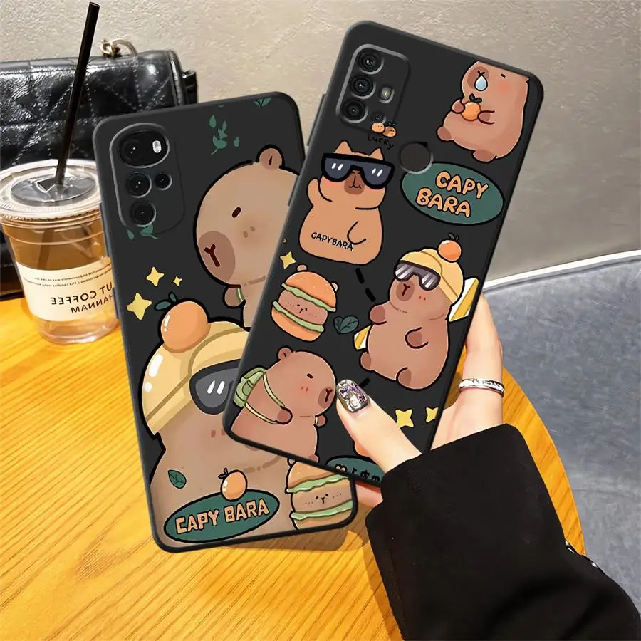 حافظة كابيبارا اللطيفة المضحكة لهاتف Moto X30 Pro Edge 20 30 S30 Pro غطاء هاتف خلفي ناعم #1