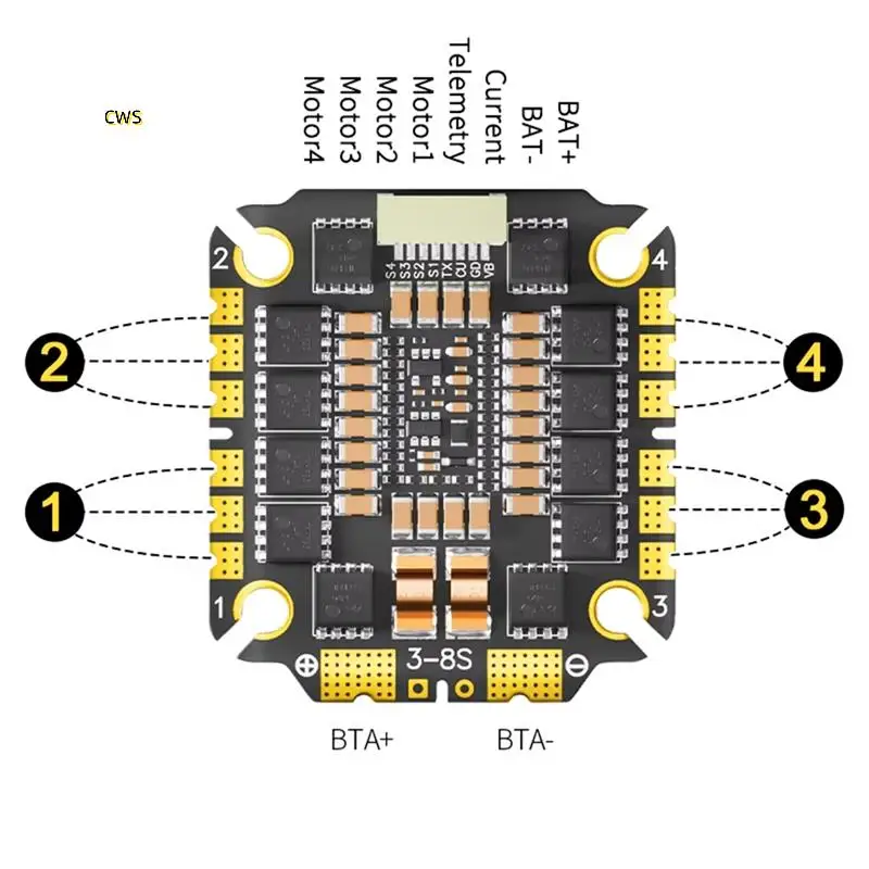 3065AM32 32Bit 65A 4-IN-1 ESC 3065 V2 AM32 FPV 4-In-1 ESC 3-8S FPV عبر البلاد ESC
