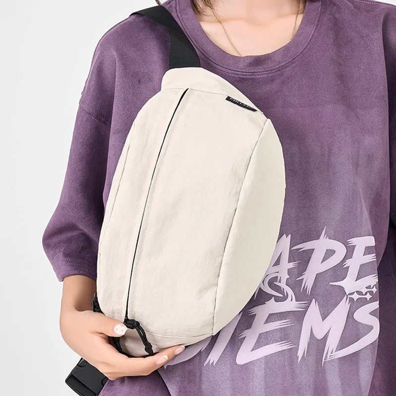 Business Thin Crossbody Shoulder Bag For Women Men Fashion Waterproof Waist Fanny Pack Chest Bags Black Best iPad Bumbag view 3