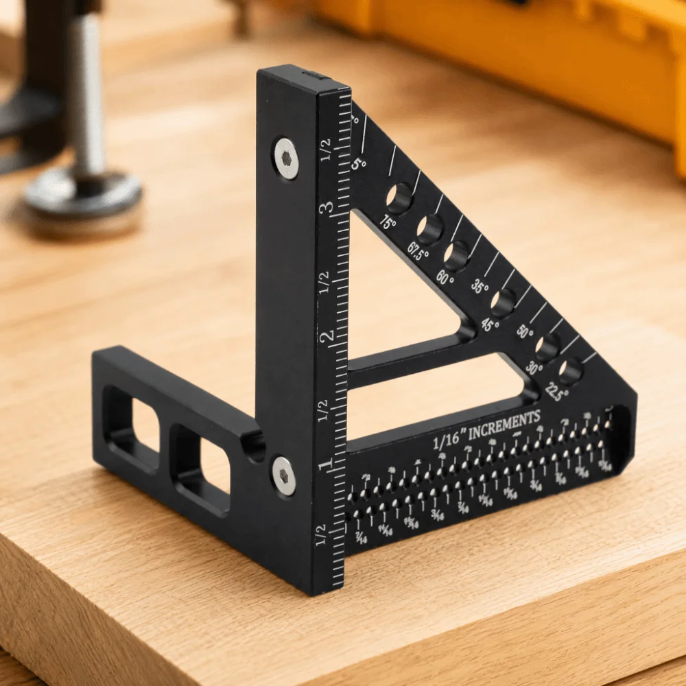 Aluminum Alloy Multi-Angle Carpenter Square 3D Design Right Angle Gauge Calibration Ruler Gauge Woodworking Measuring Ruler