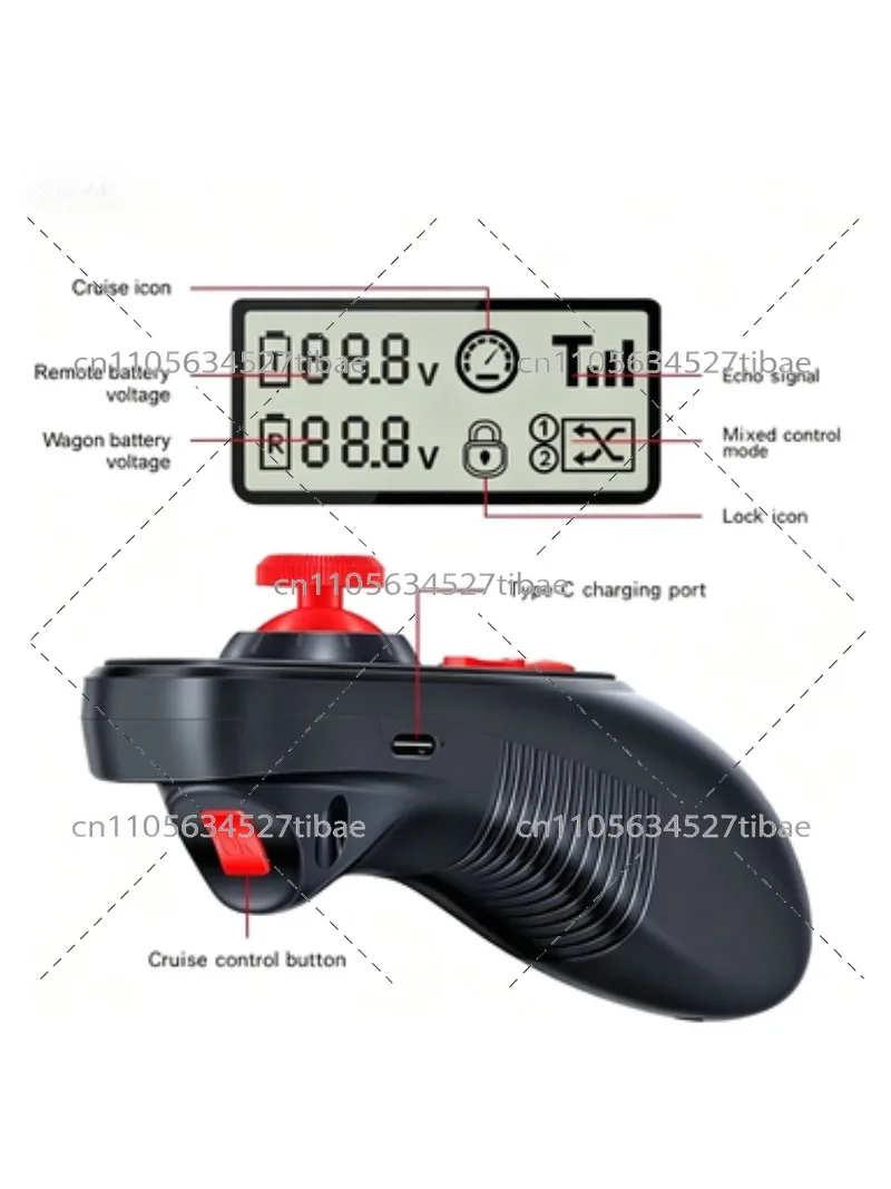 Wireless Remote Control Signal Converter for 4WD Electric Trolley with Joystick and 2WD Throttle